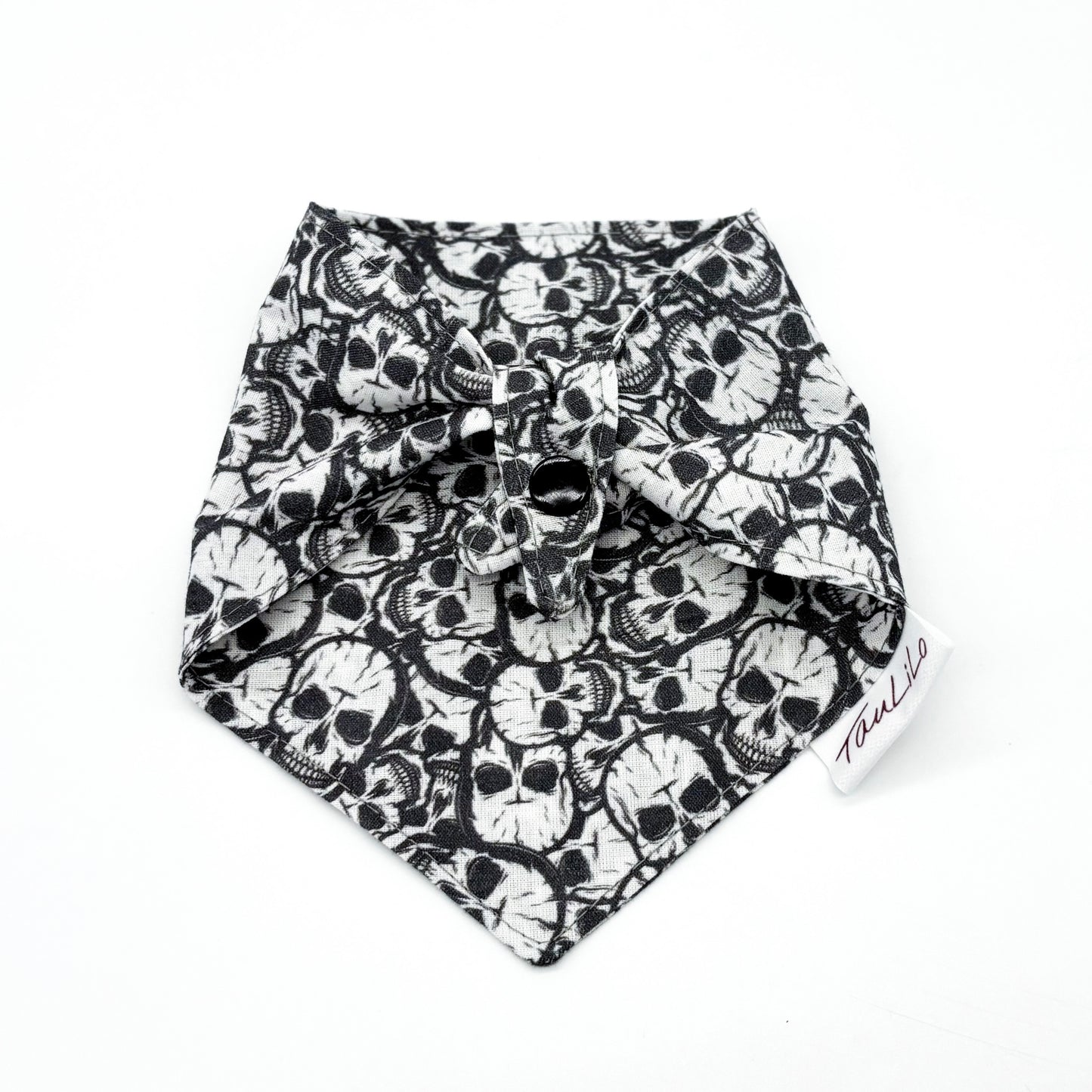 Halstuch Totenköpfe Grau/Weiß