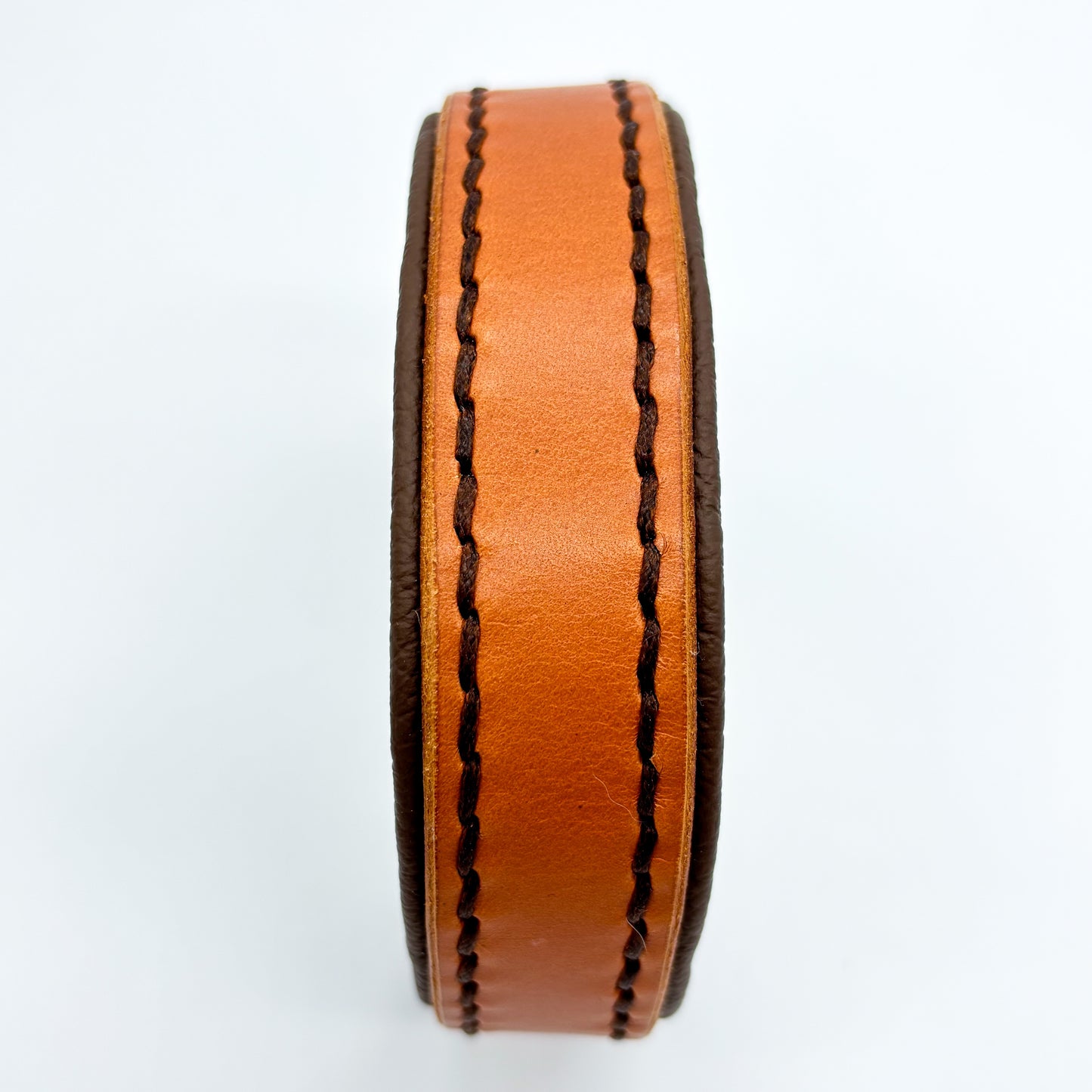 Leder-Halsband "basic" Cognac/Braun Größe S