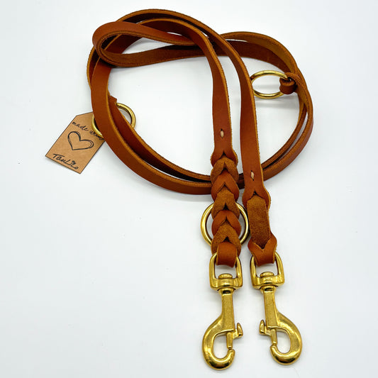 Fettleder-Leine Cognac