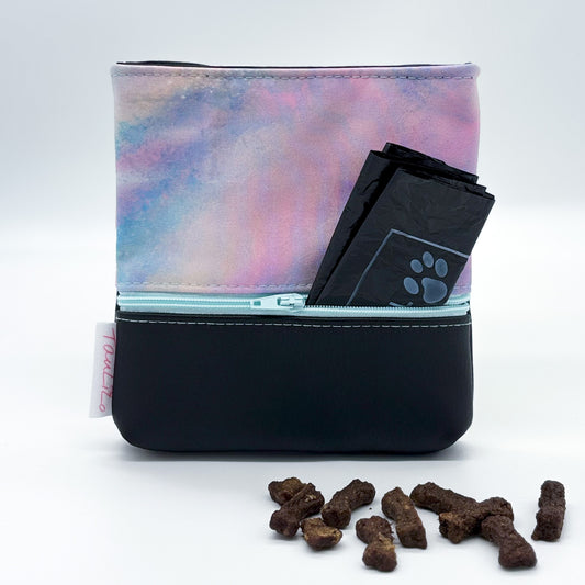 Leckerli-Tasche Aquarellmuster/Rosa/Blau