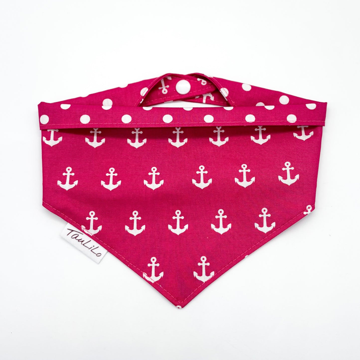 Halstuch wendbar Pink/Anker/Punkte