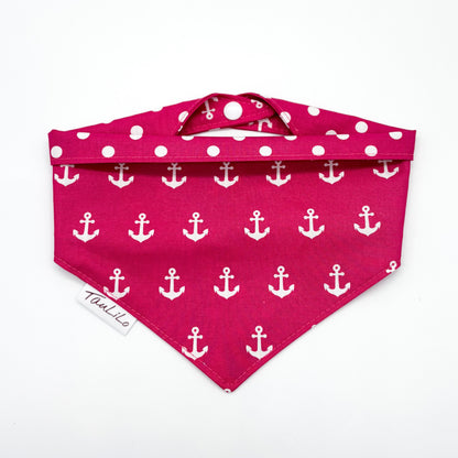 Halstuch wendbar Pink/Anker/Punkte