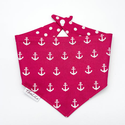 Halstuch wendbar Pink/Anker/Punkte