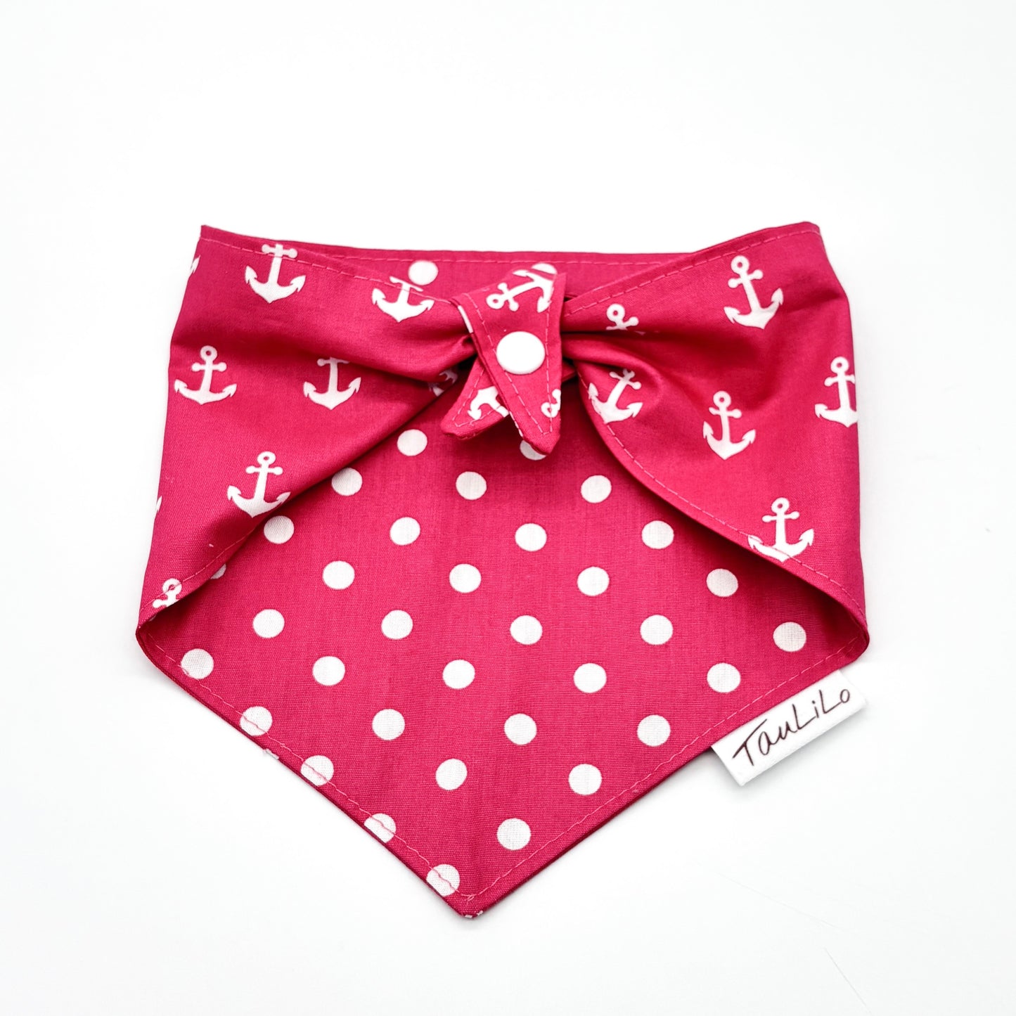 Halstuch wendbar Pink/Anker/Punkte