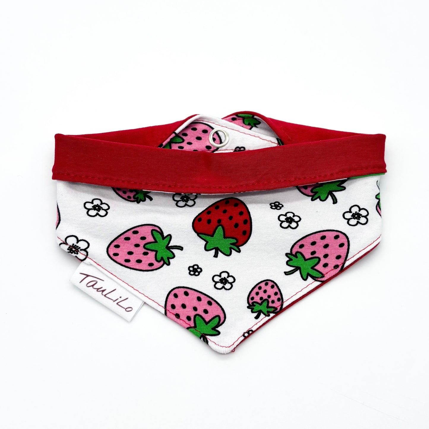 Halstuch Jersey wendbar Erdbeeren/Rot