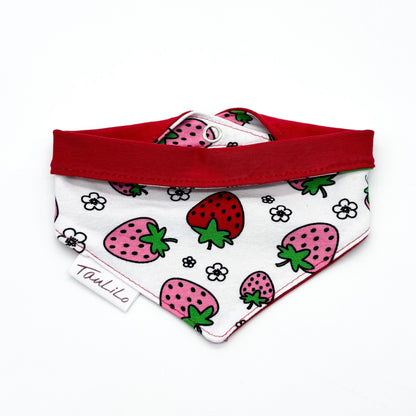 Halstuch Jersey wendbar Erdbeeren/Rot