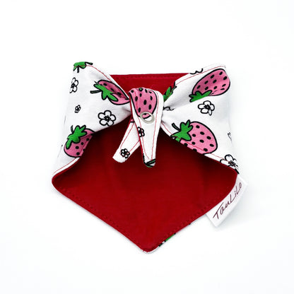 Halstuch Jersey wendbar Erdbeeren/Rot