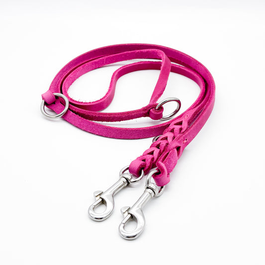 Fettleder-Leine Pink
