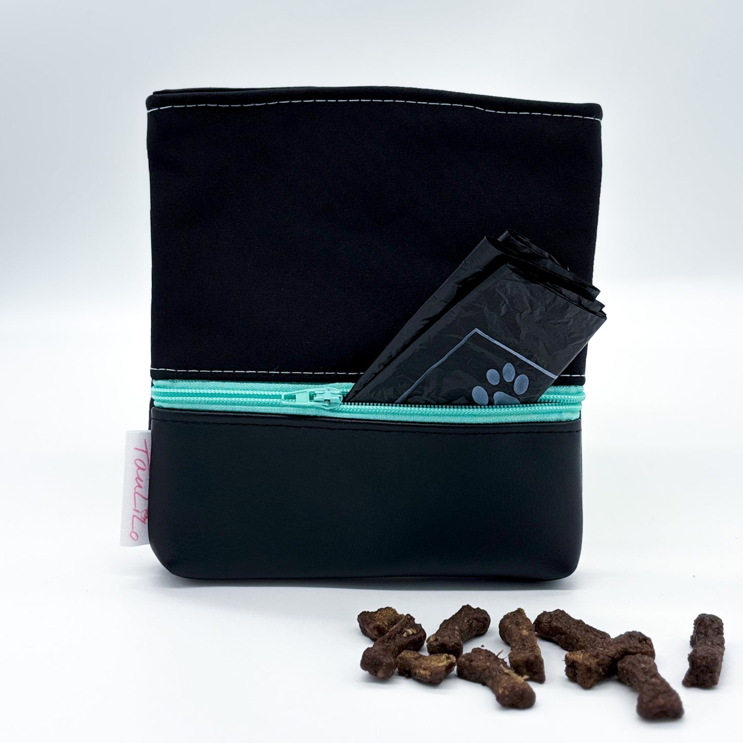 Leckerli-Tasche Schwarz/Türkis