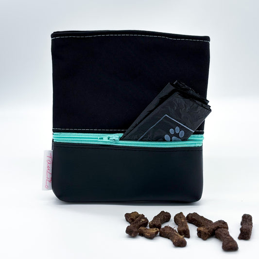 Leckerli-Tasche Schwarz/Türkis