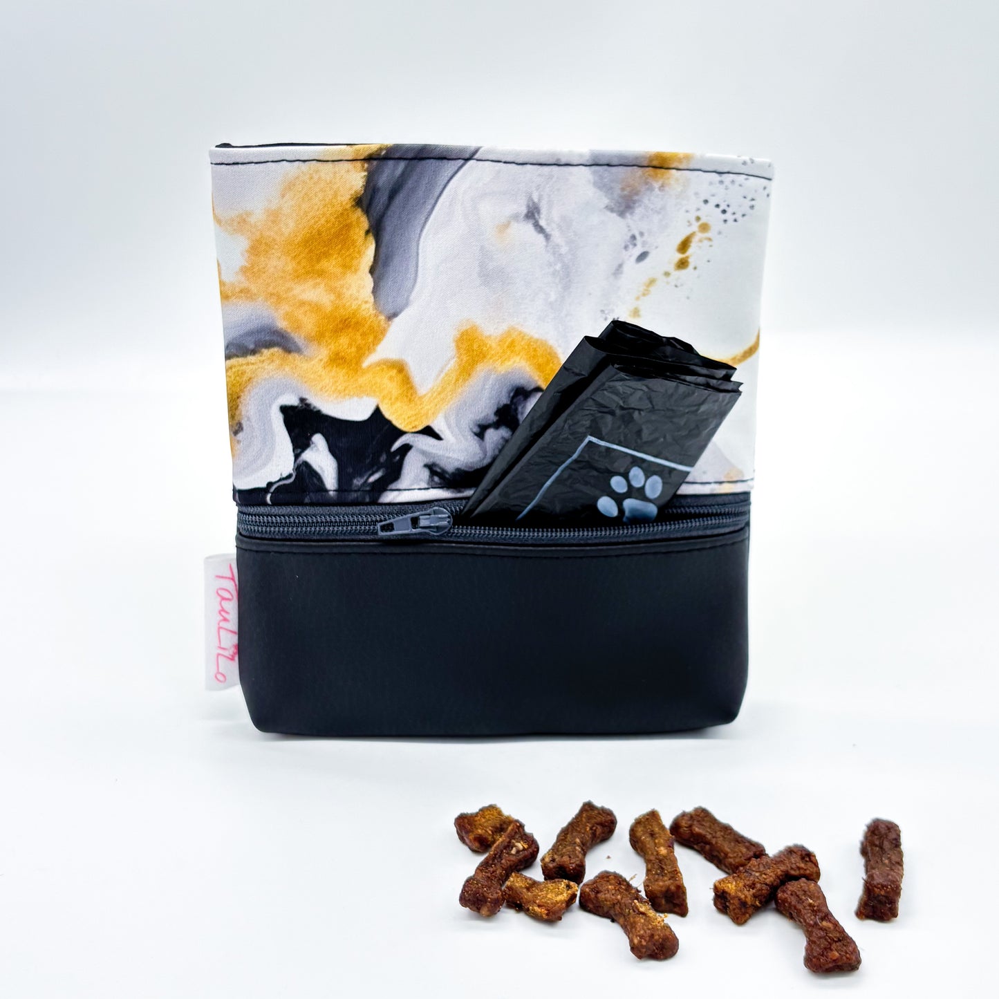 Leckerli-Tasche Mamormuster/Gold