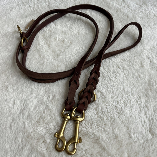Fettleder-Leine Dunkelbraun 12mm