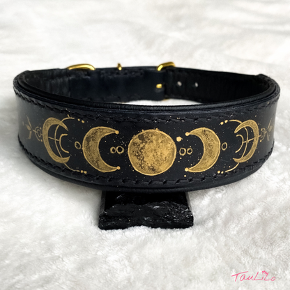 Leder-Halsband "Mondphasen"