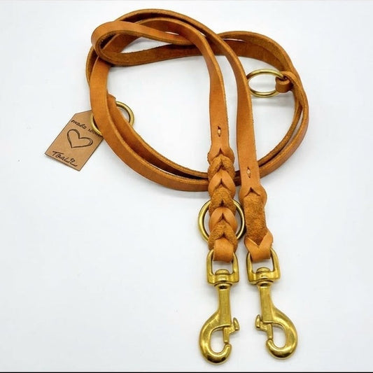 Fettleder-Leine Cognac 10 mm